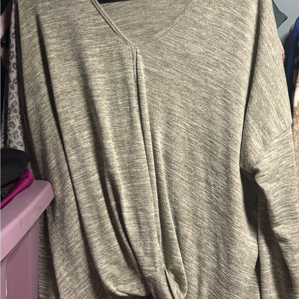 Umgee Heather  V-Neck Blouse